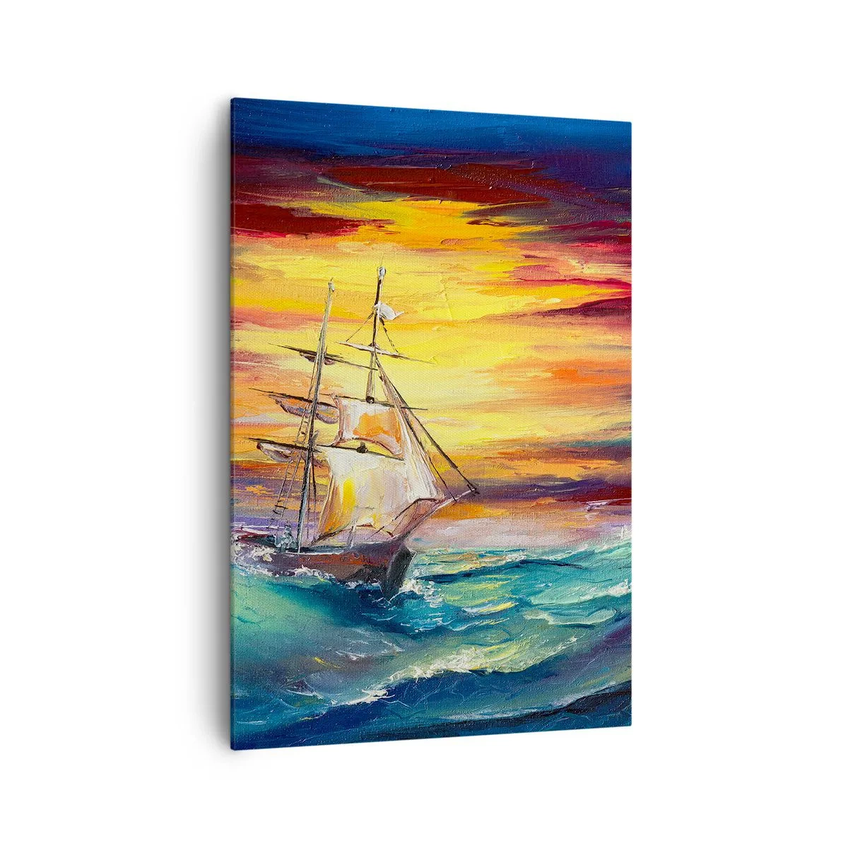 Obraz na plátne - Statočne proti vlnám - 70x100 cm