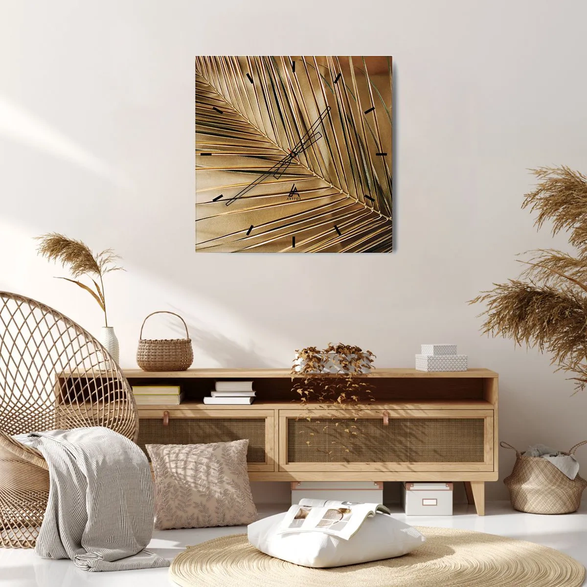 Nástenné hodiny - Prírodná kolonáda - 40x40 cm