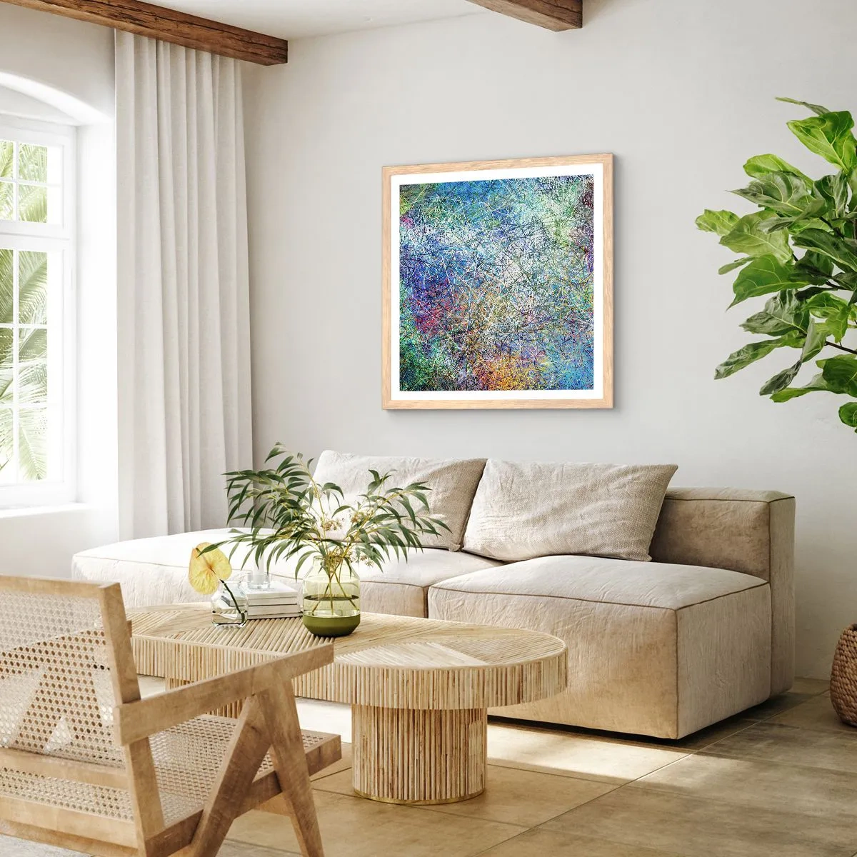Plagát v ráme zo svetlého duba - To nie je tak jednoduché - 50x50 cm
