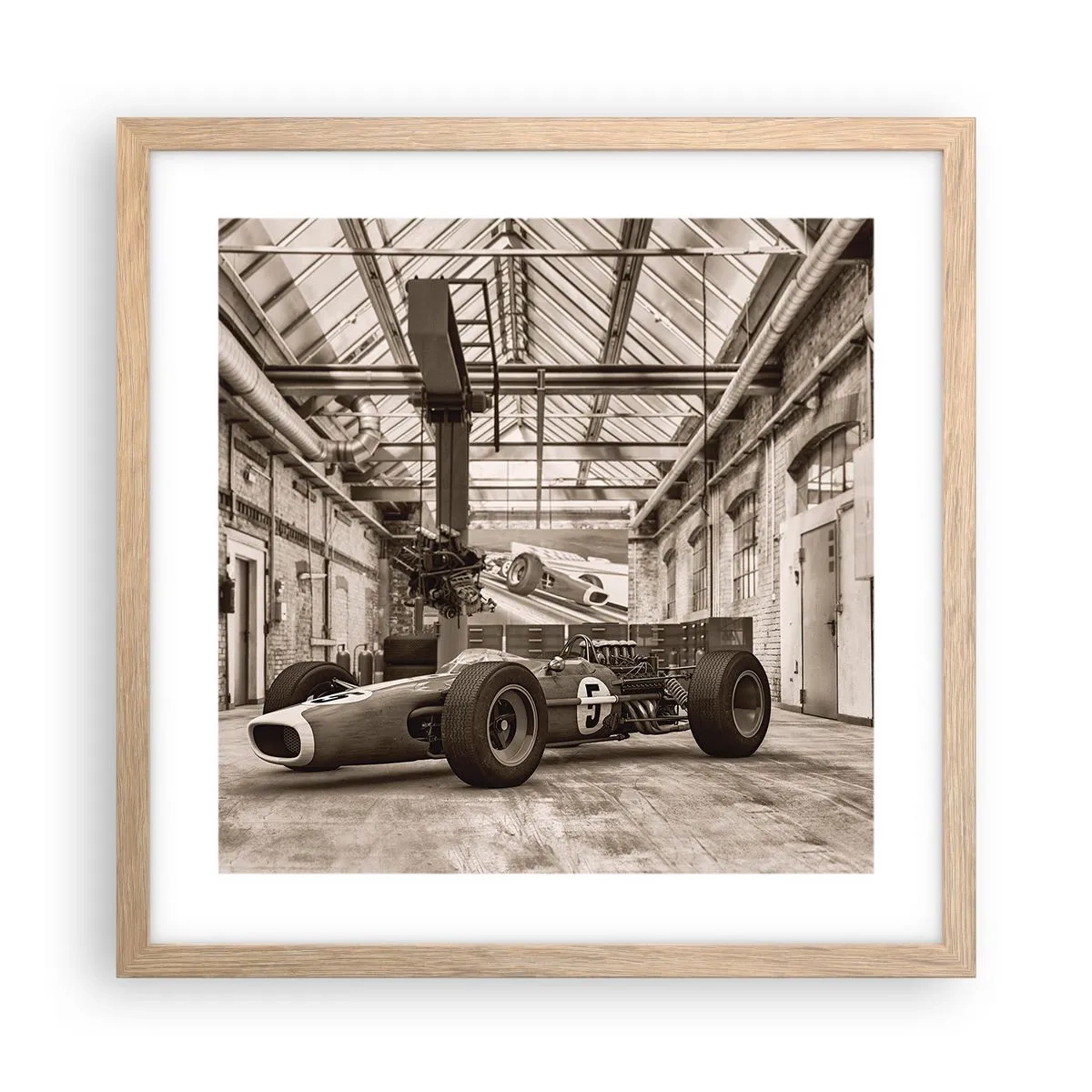 Plagát v ráme zo svetlého duba - Odpočinok víťaza - 40x40 cm