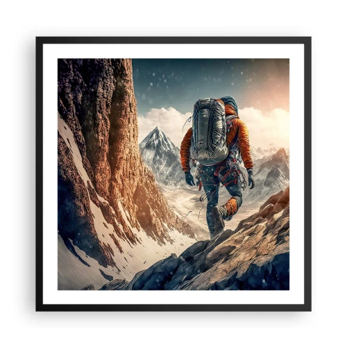 Plagát v čiernom ráme - Osamelý bojovník - 60x60 cm