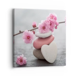 Obraz na plátne - Blaženosť s višňovým kvetom - 30x30 cm