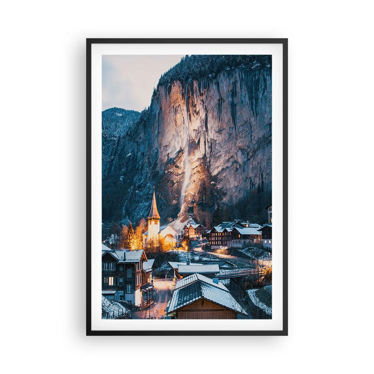 Plagát v čiernom ráme - Svetlý duch zimy - 61x91 cm