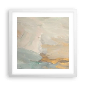 Plagát v bielom ráme - Abstrakcia – krajina nehy - 40x40 cm