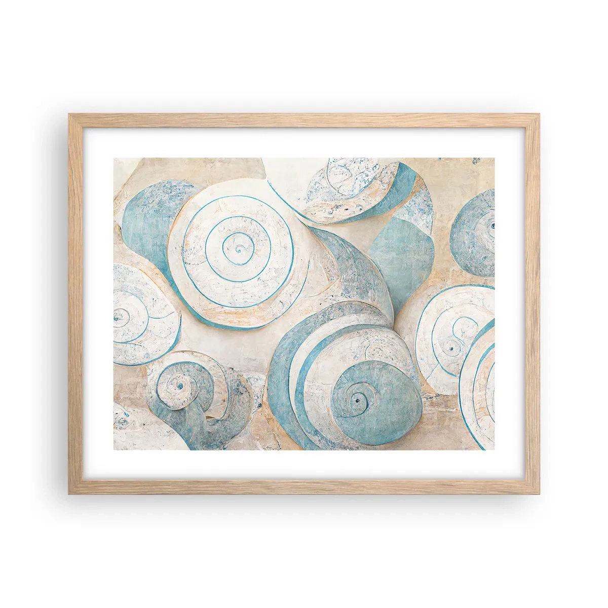 Plagát v ráme zo svetlého duba - Čo skrýva mušľa? - 50x40 cm