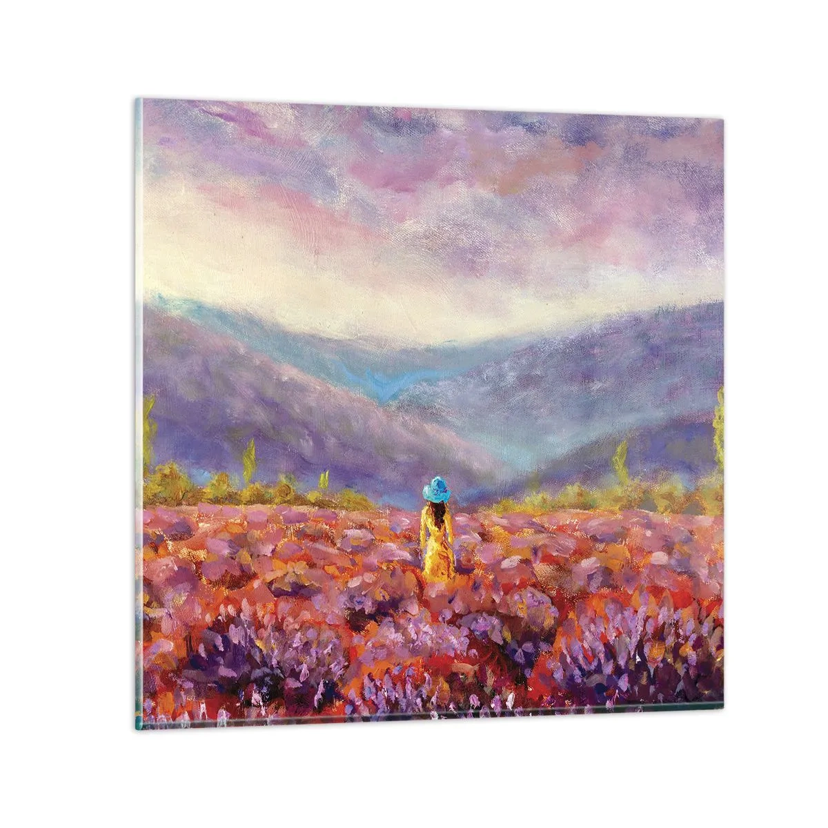 Obraz na skle - V levanduľovom svete - 60x60 cm