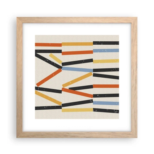 Plagát v ráme zo svetlého duba - Kompozícia na úrovni - 30x30 cm
