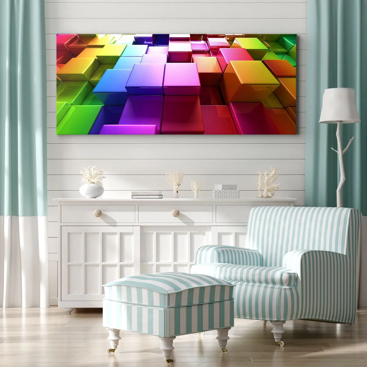 Obraz na plátne - Op-artové spoločne v tíme - 100x40 cm