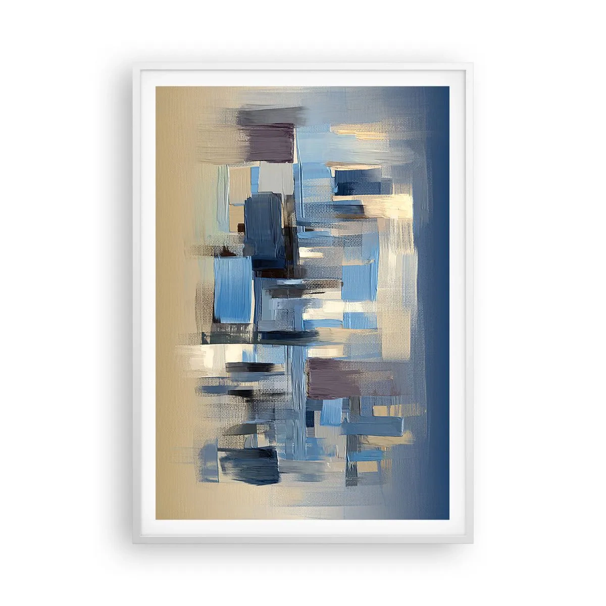 Plagát v bielom ráme - Modrá konštrukcia - 70x100 cm