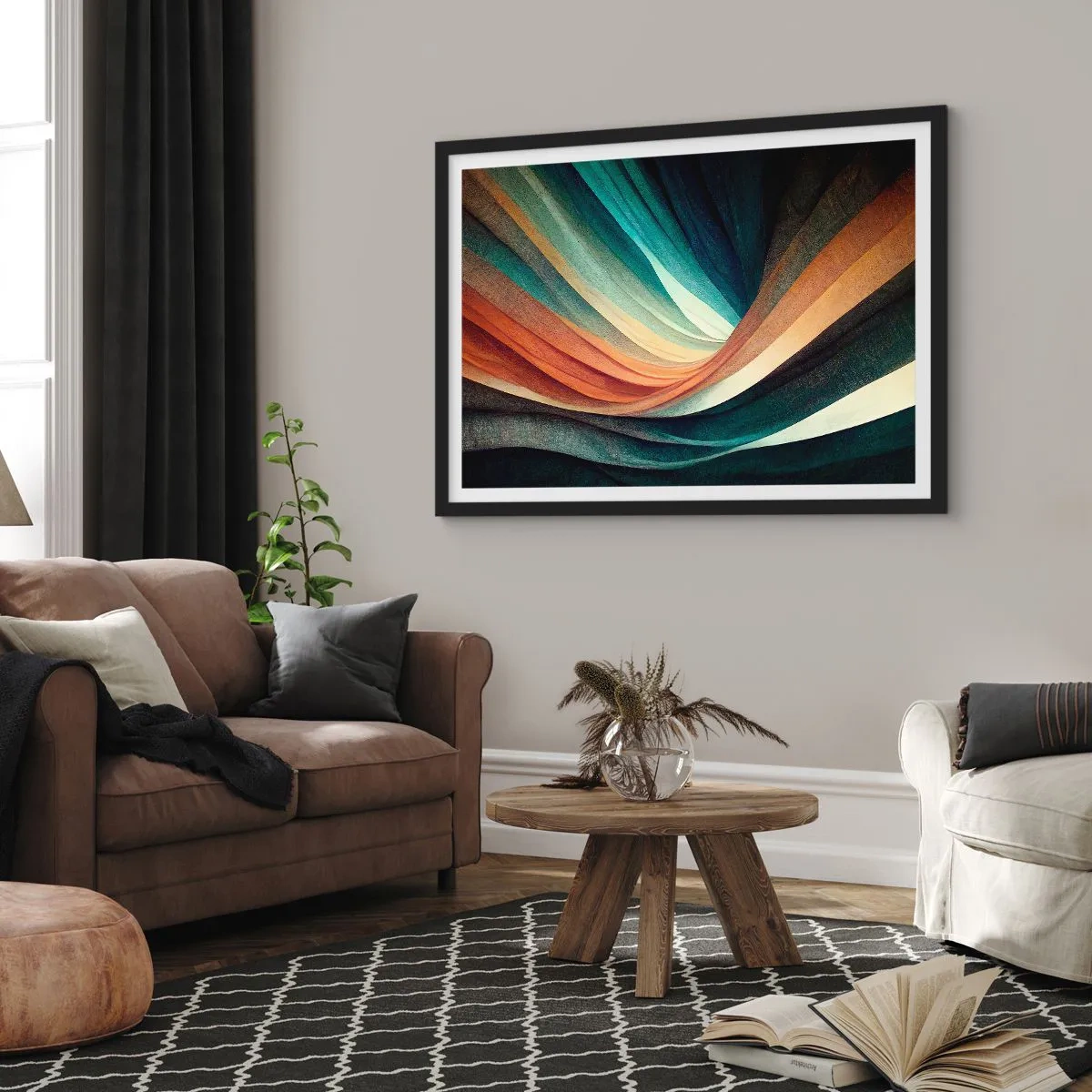 Plagát v čiernom ráme - Utkané z farieb - 91x61 cm