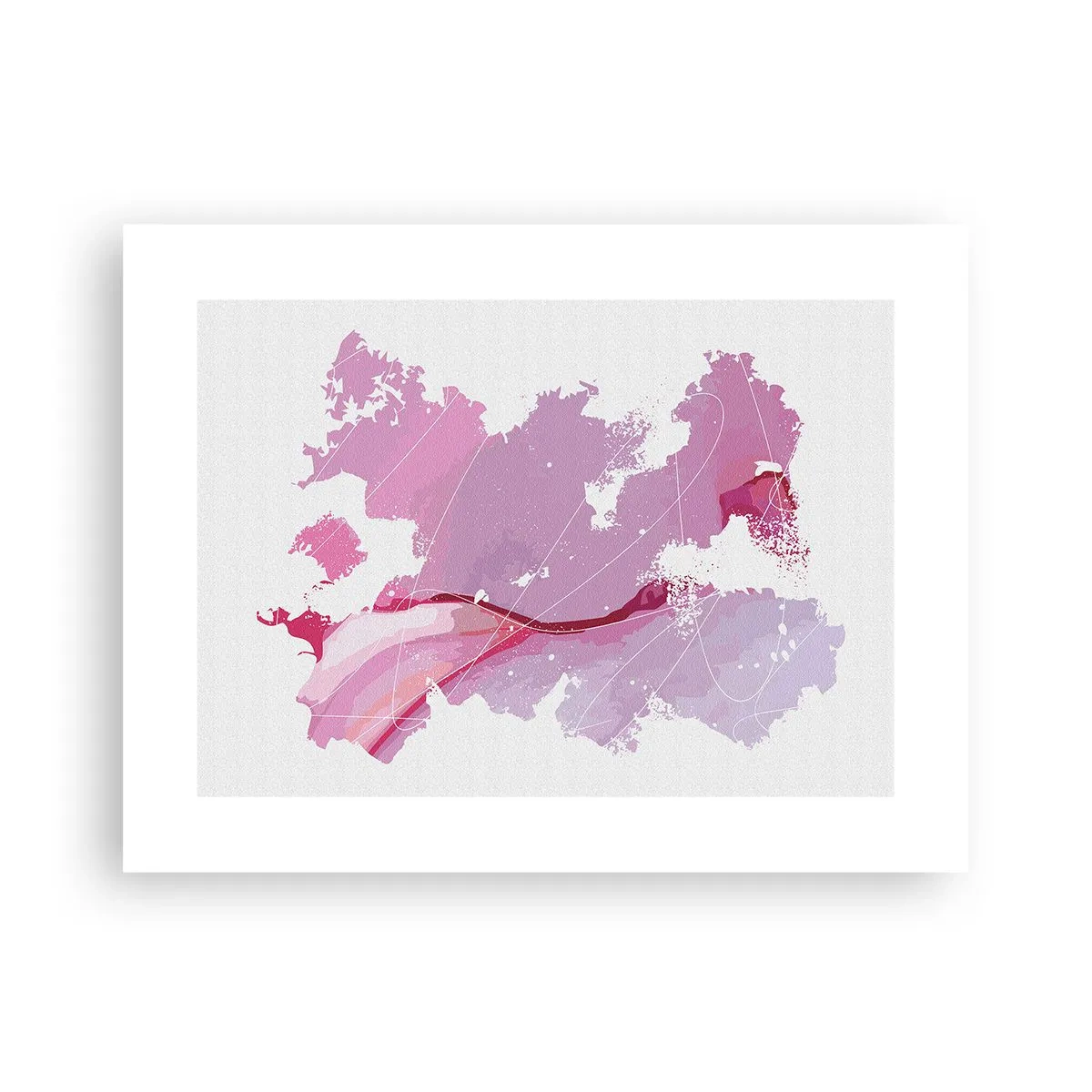 Plagát - Mapa ružového sveta - 40x30 cm