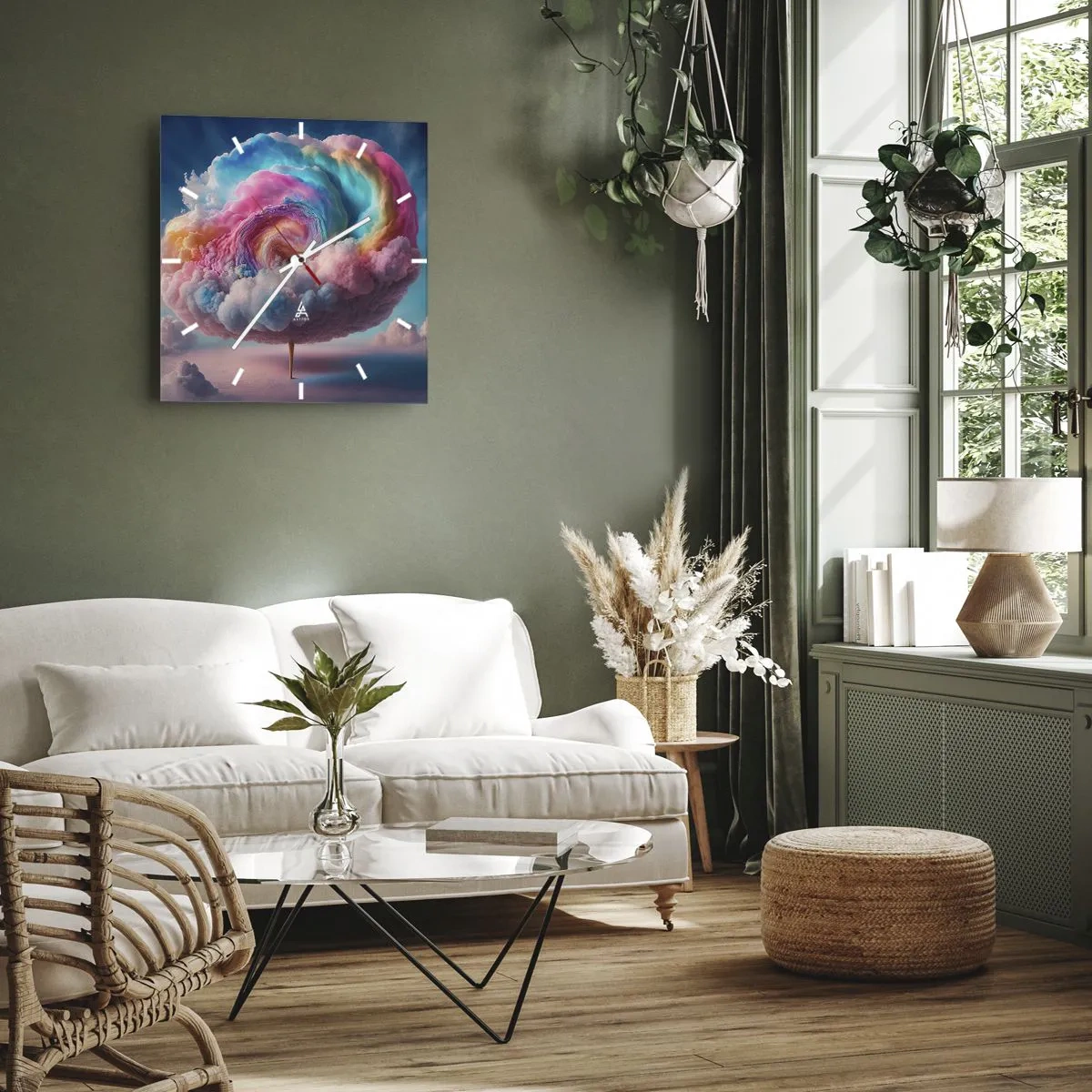 Nástenné hodiny - Sen o zábavnom parku - 40x40 cm