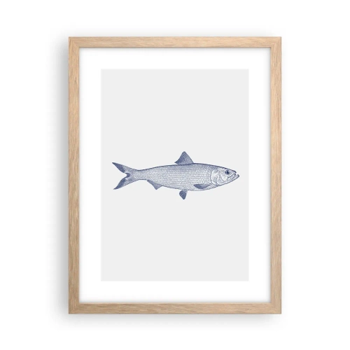 Plagát v ráme zo svetlého duba - Pozdravy zo severných morí - 30x40 cm