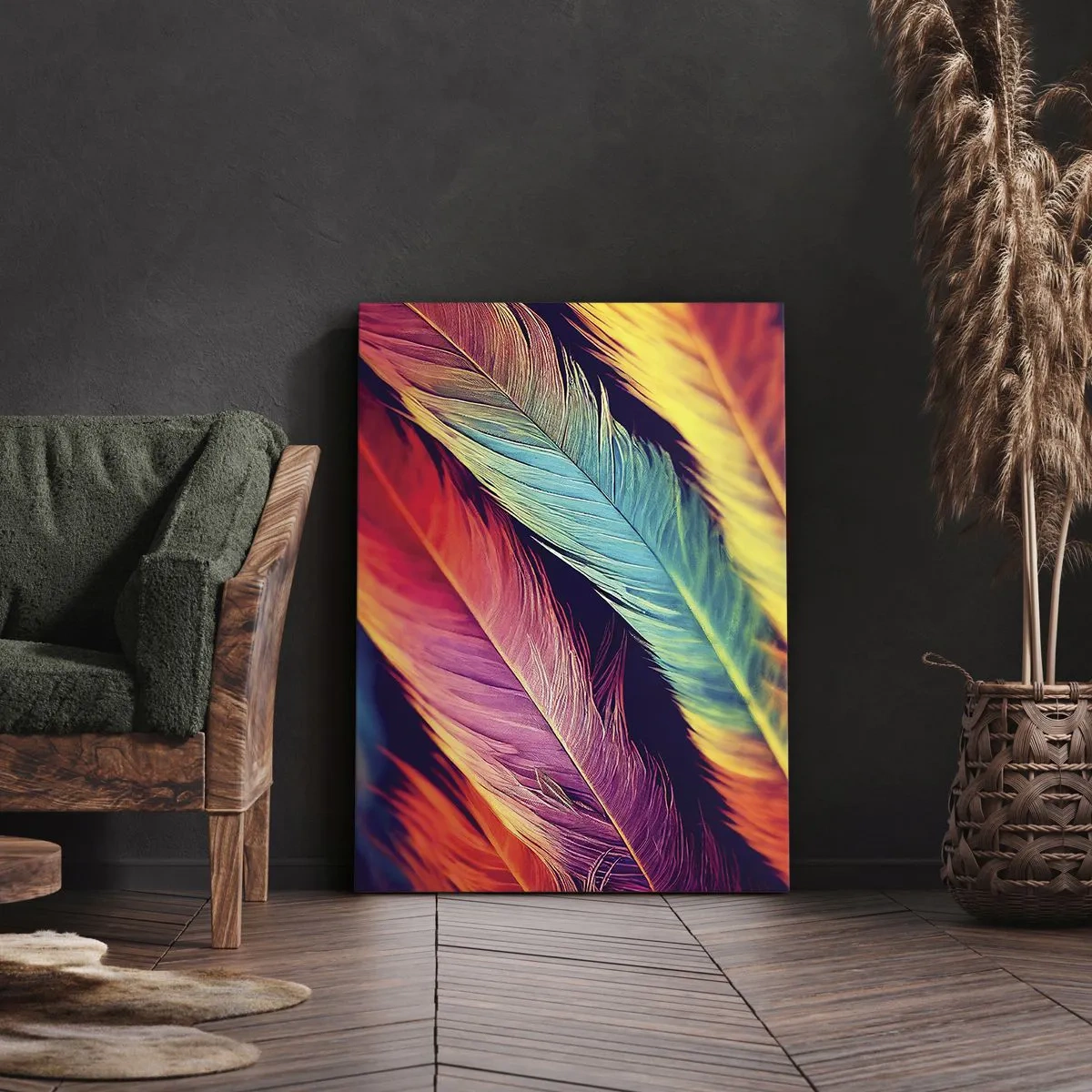 Obraz na plátne - Operená dúha - 50x70 cm