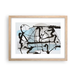 Plagát v ráme zo svetlého duba - Aj napriek tomu modrý - 40x30 cm