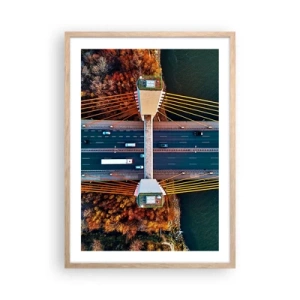 Plagát v ráme zo svetlého duba - Za vodami, za lesmi - 50x70 cm