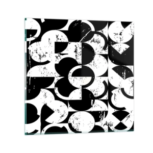 Obraz na skle - Biele je biele a čierne čierne - 30x30 cm