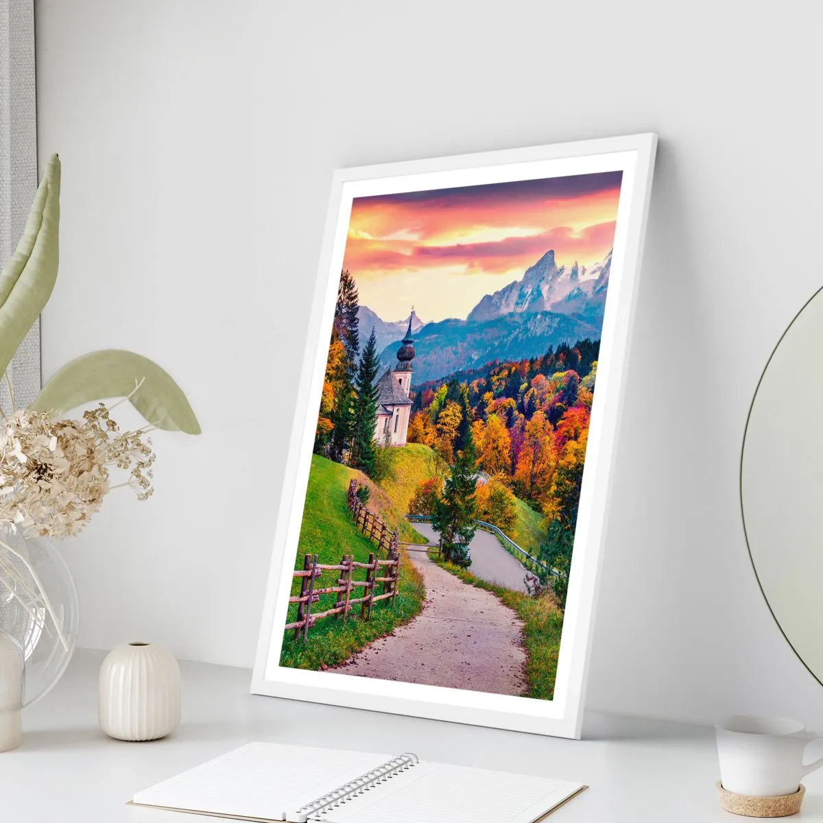 Plagát v bielom ráme - Úplne ideálna krajina - 70x100 cm