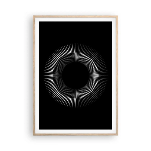 Plagát v ráme zo svetlého duba - Čierne slnko - 70x100 cm