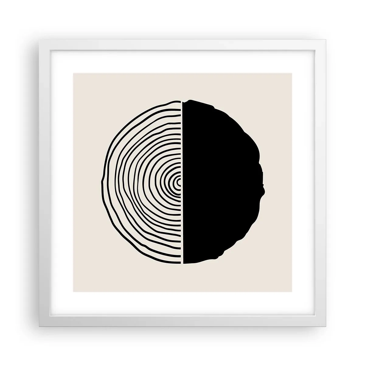 Plagát v bielom ráme - Pol na pol - 40x40 cm