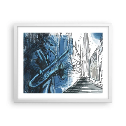 Plagát v bielom ráme - Mestská rapsódia - 50x40 cm