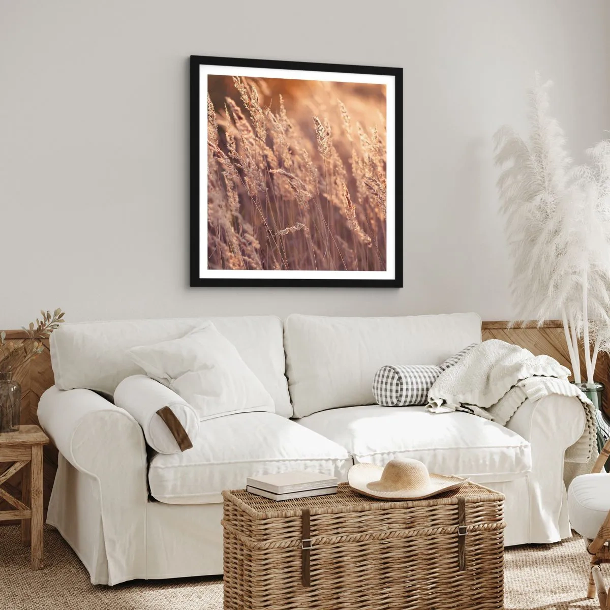 Plagát v čiernom ráme - Pripravení privítať jeseň - 60x60 cm