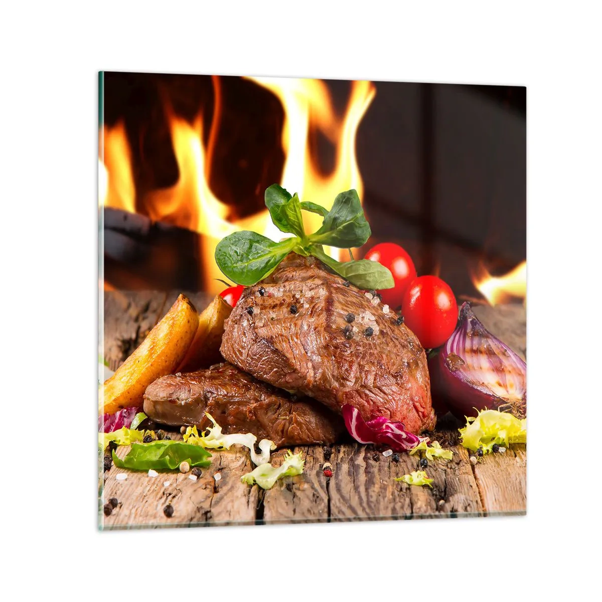 Obraz na skle - Vykúzlené žiarou - 50x50 cm