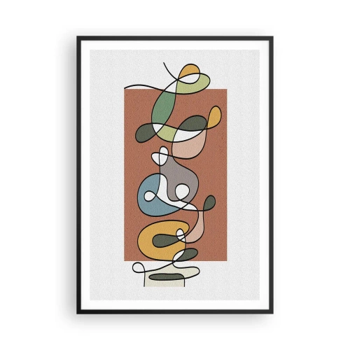 Plagát v čiernom ráme - Abstrakcia: farebné vyvádzanie - 70x100 cm