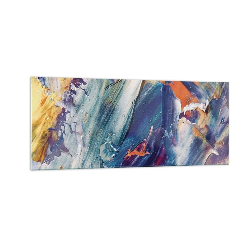 Obraz na skle - Chaos farieb - 100x40 cm