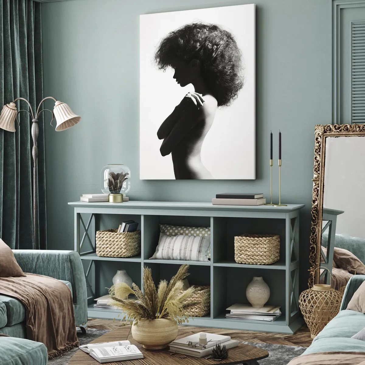 Obraz na plátne - Ako kvetina na štíhlej stonke - 45x80 cm
