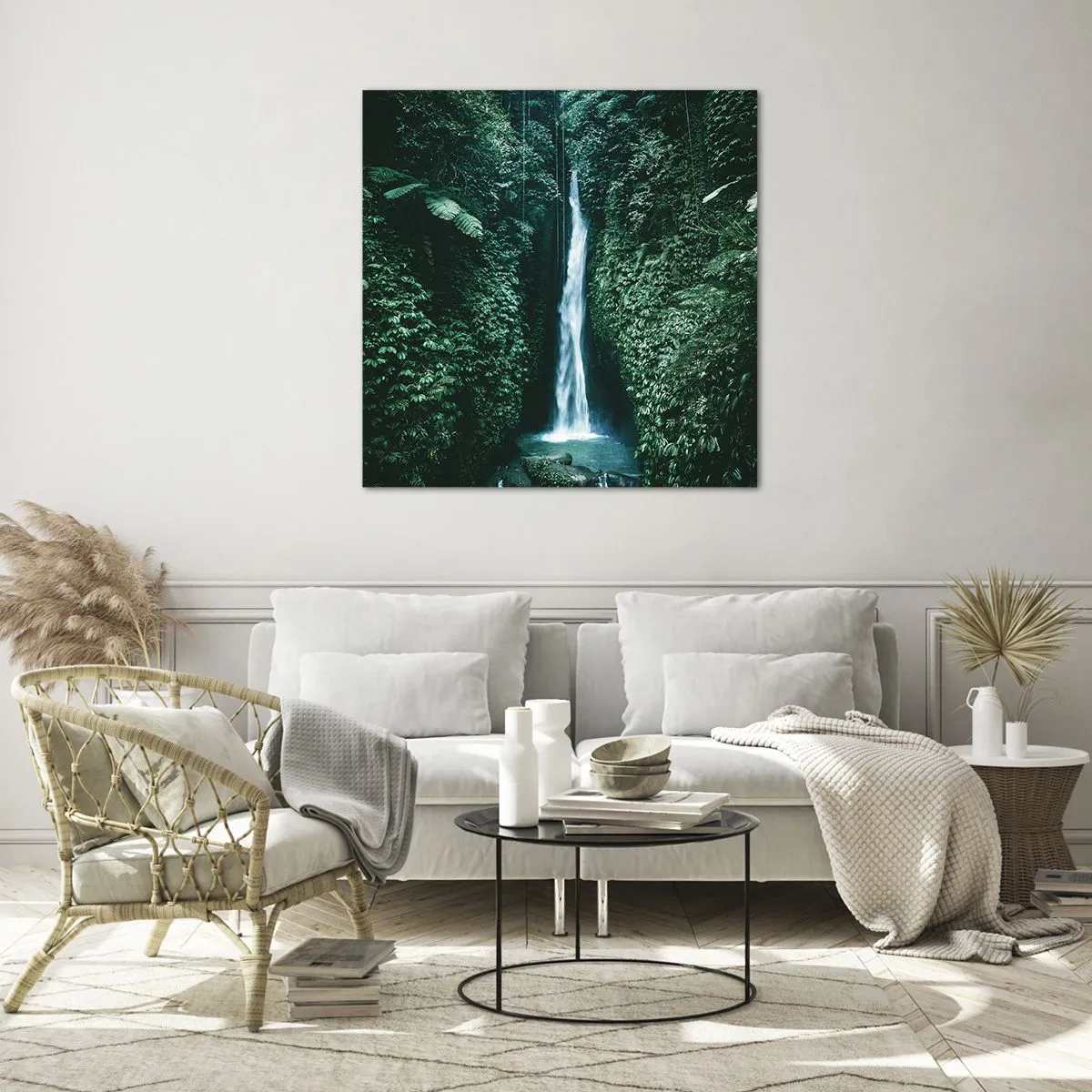 Obraz na skle - Tropický prameň - 60x60 cm