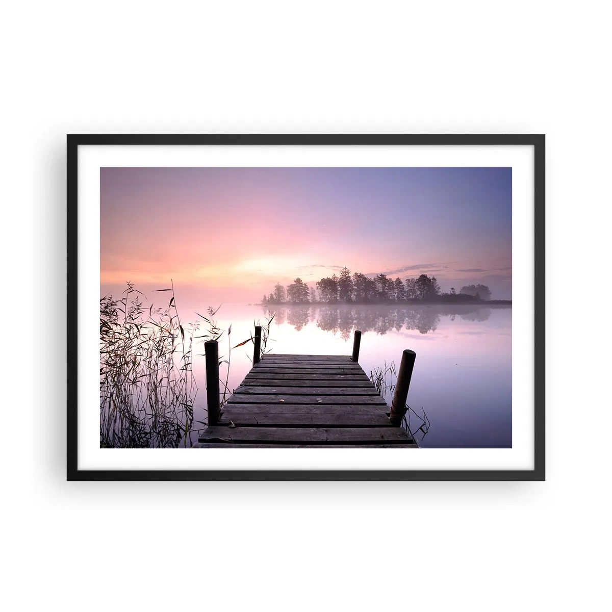 Plagát v čiernom ráme - Z ľaliovej hmly… - 70x50 cm