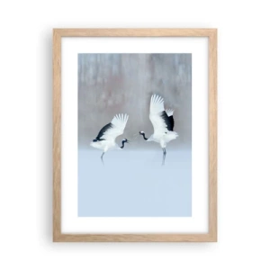 Plagát v ráme zo svetlého duba - Tanec v hmle - 30x40 cm