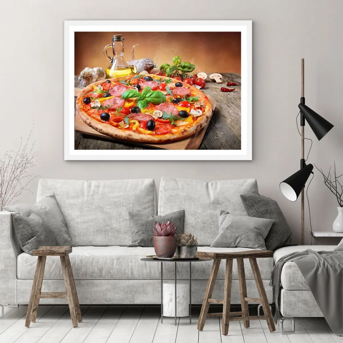 Plagát v bielom ráme - So skutočne talianskou chuťou - 100x70 cm