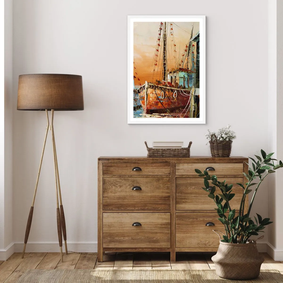 Plagát v bielom ráme - Pokojný návrat - 61x91 cm