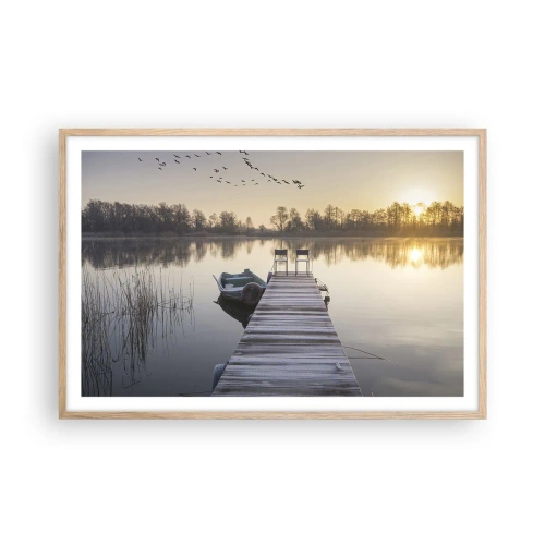 Plagát v ráme zo svetlého duba - Časom sa vrátim - 91x61 cm