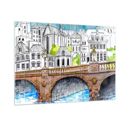 Obraz na skle - Mesto ako maľované - 100x70 cm