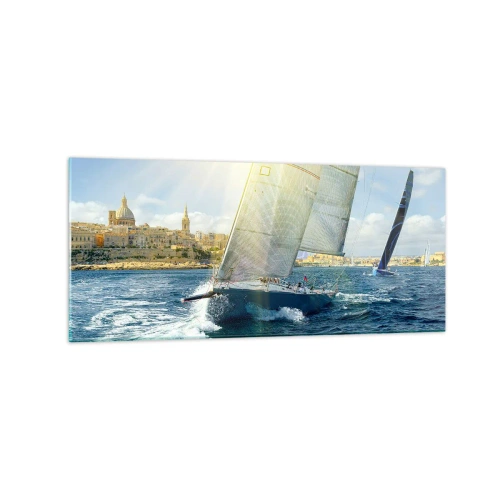 Obraz na skle - Čas odísť z mesta - 120x50 cm