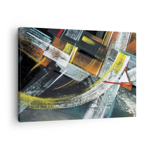 Obraz na plátne - Farebné abstraktné ťahy štetcom - 70x50cm - Energia pohybu - Moderná nástenná dekorácia do obývacej izby a spálne ARTTOR