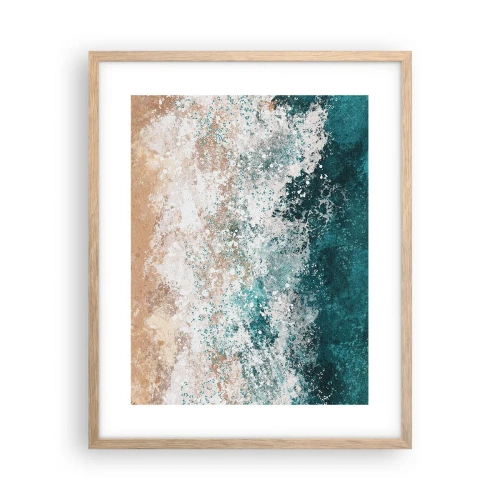 Plagát v ráme zo svetlého duba - Morské príbehy - 40x50 cm