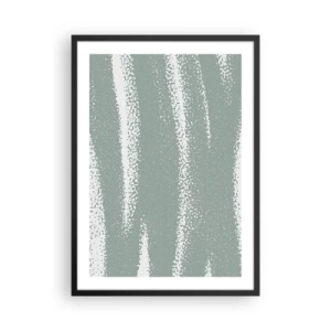 Plagát v čiernom ráme - Minimalistická kompozícia v odtieňoch zelenej a bielej - 50x70cm - Abstrakcia v zimnom štýle - Moderná nástenná dekorácia do obývacej izby a spálne ARTTOR