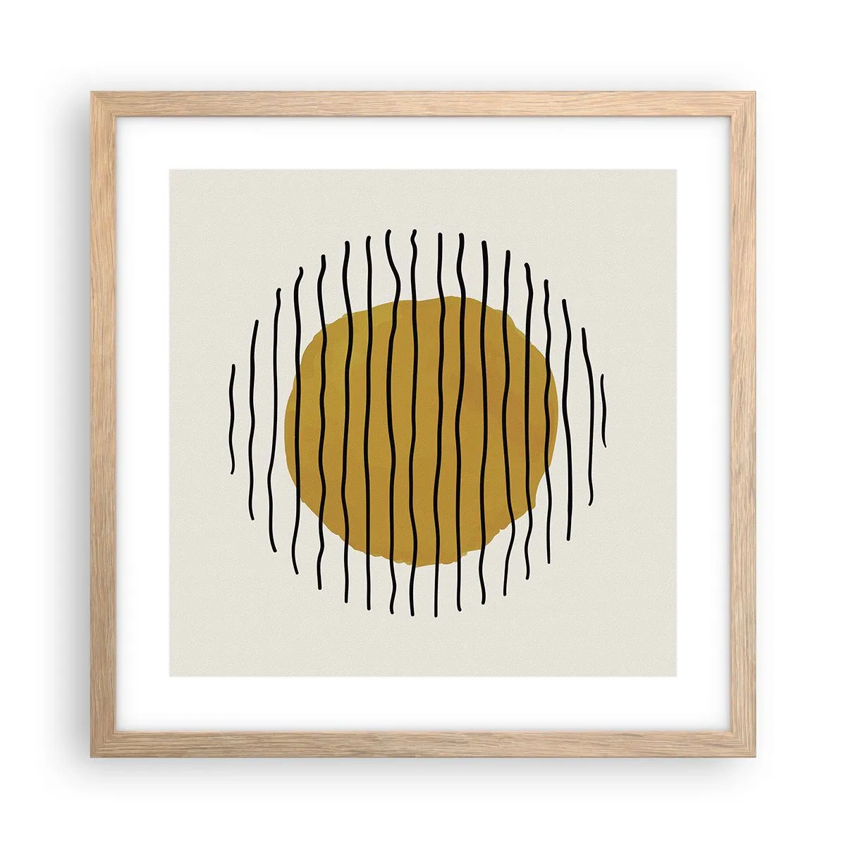 Plagát v ráme zo svetlého duba - Abstrakcia kmitajúca žiarom - 40x40 cm
