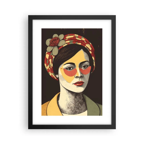 Plagát v čiernom ráme - Koralová dáma - 30x40 cm