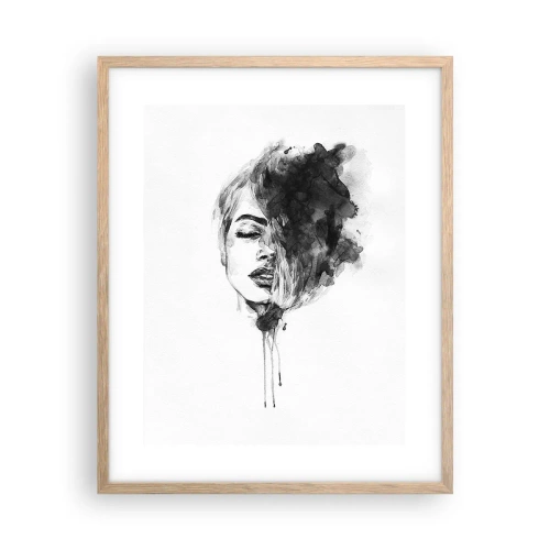 Plagát v ráme zo svetlého duba - O čom sníva dievča - 40x50 cm