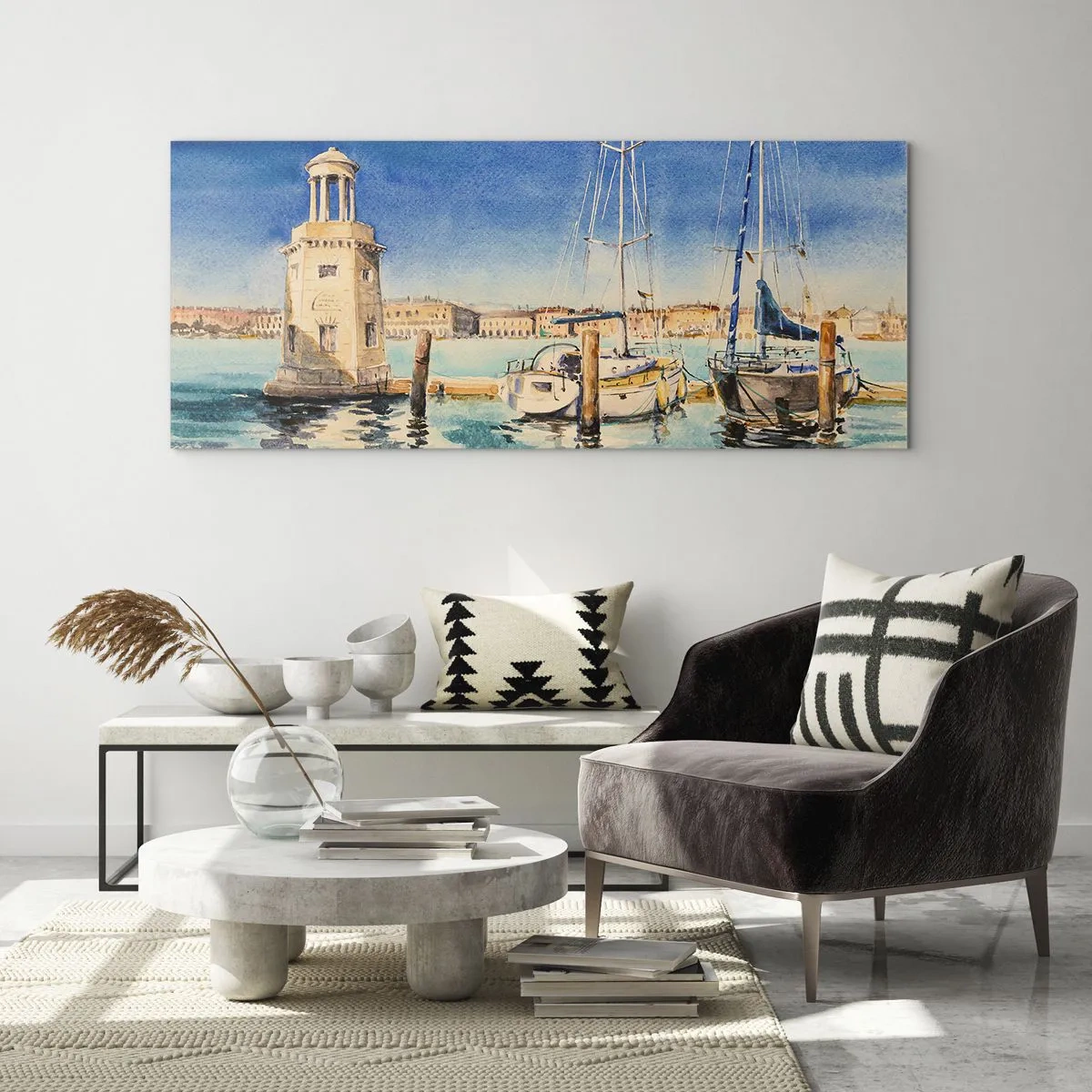Obraz na skle - Slnečná lagúna - 100x40 cm