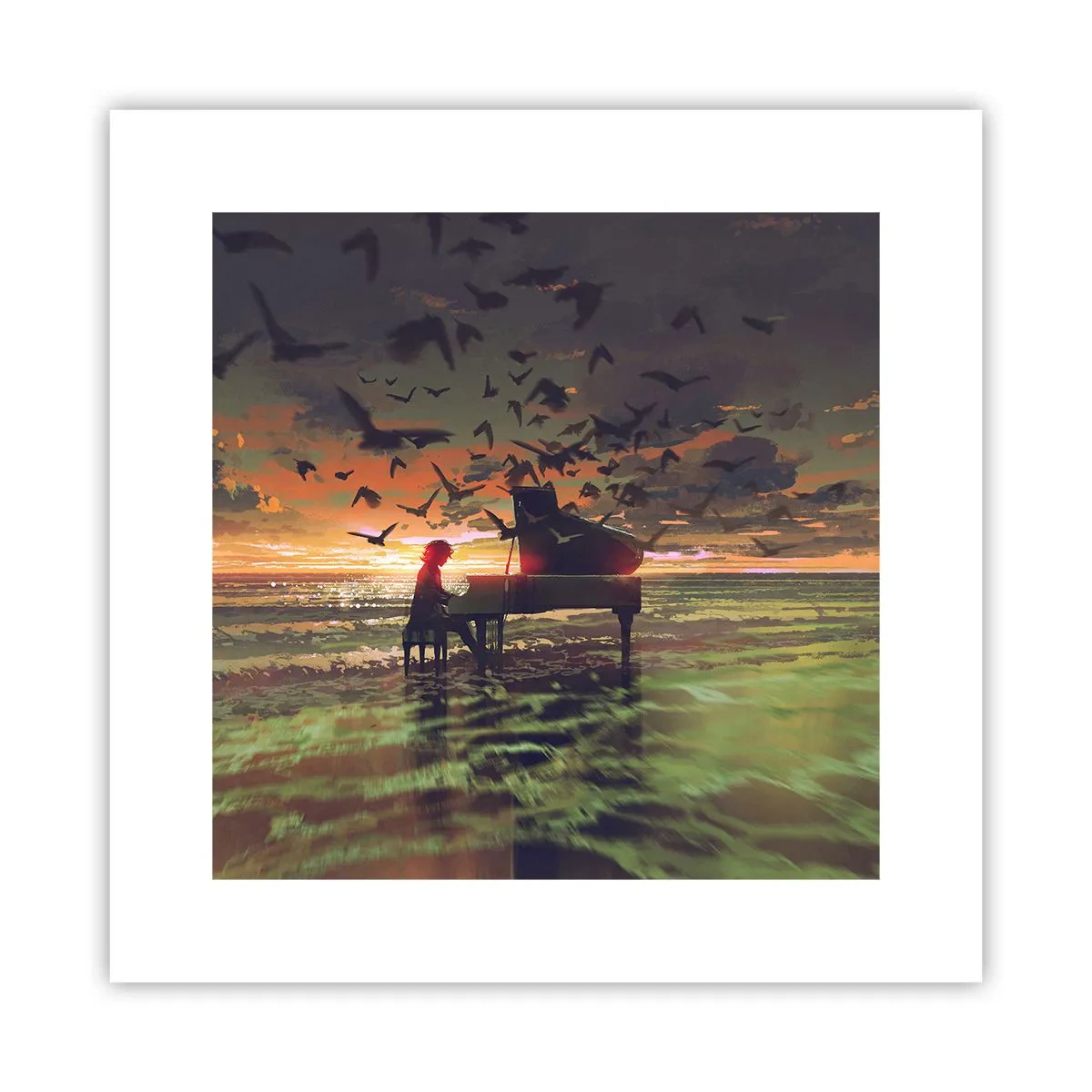 Plagát - Koncert na piano a vlny - 30x30 cm