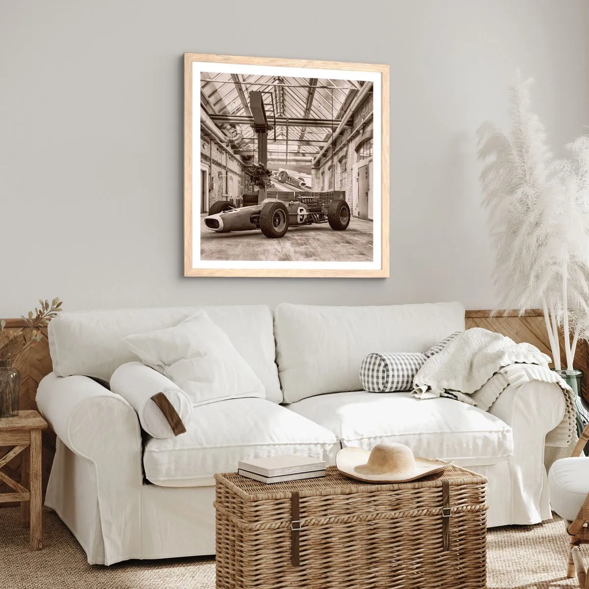 Plagát v ráme zo svetlého duba - Odpočinok víťaza - 40x40 cm