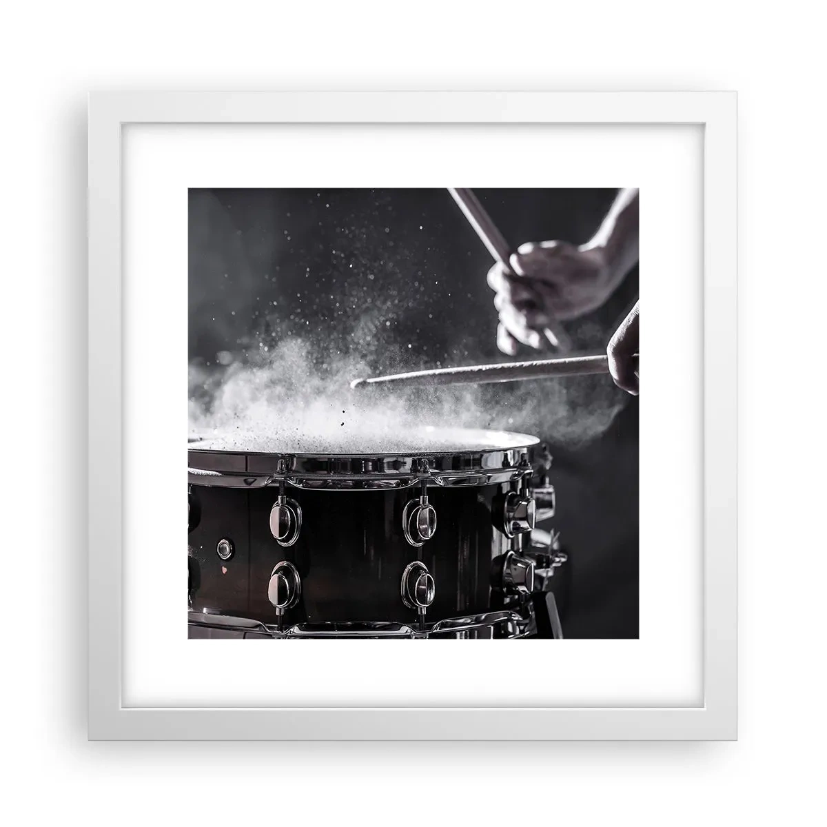 Plagát v bielom ráme - Pulz hudby - 30x30 cm
