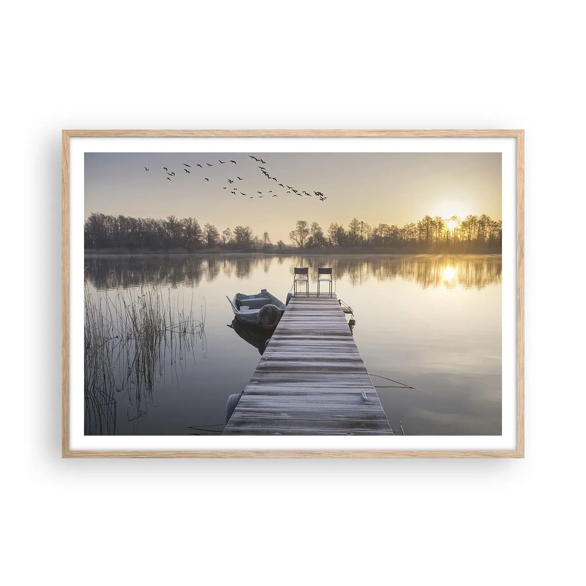 Plagát v ráme zo svetlého duba - Časom sa vrátim - 100x70 cm