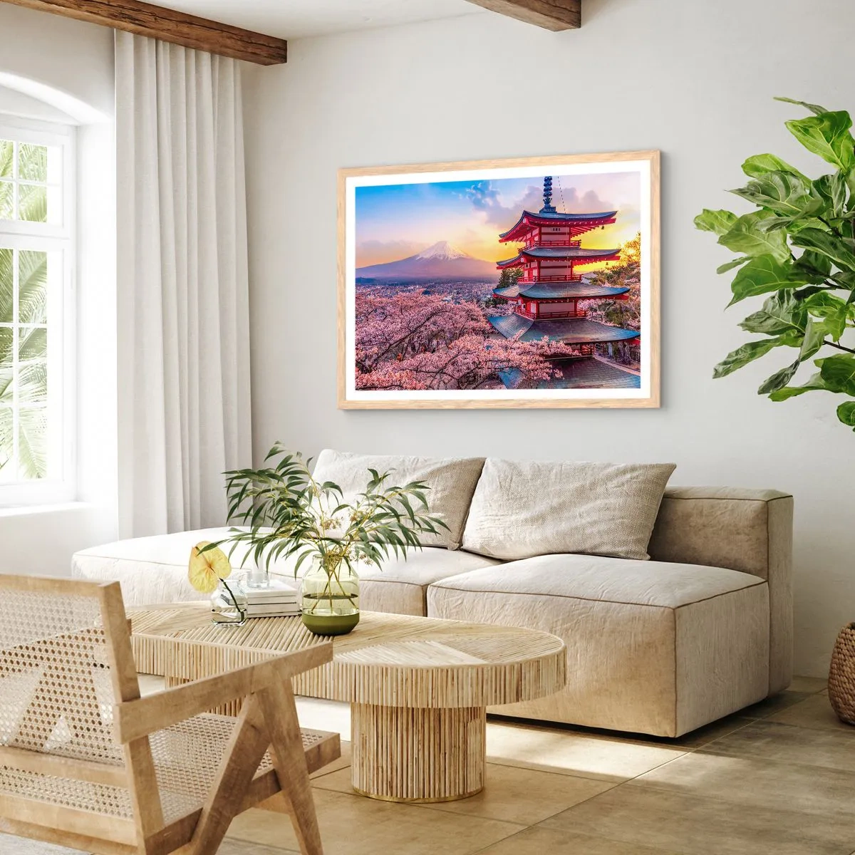 Plagát v ráme zo svetlého duba - Podstata japonského ducha - 70x50 cm